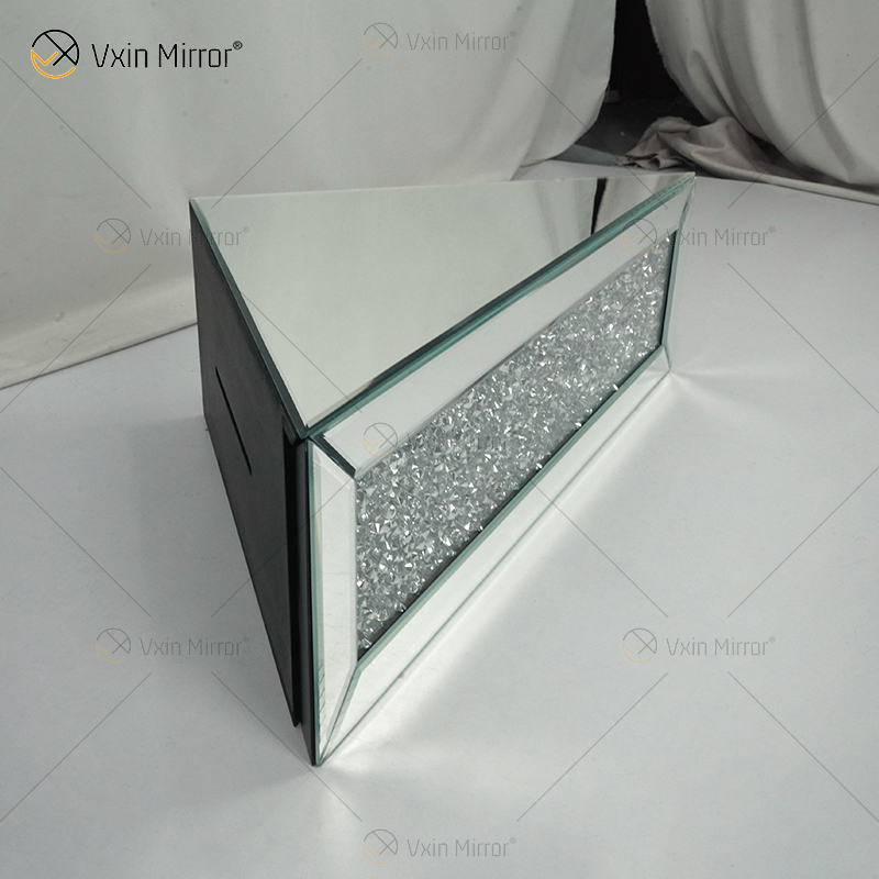 Vxin Factory Supply WXF-152 الفضة جدار ديكور الفضة المطحون الماس مرآة جدار الجرف