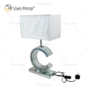 الطراز الحديث WXTL-02 الفضة المكسرة الكريستال المرآة على شكل C مصباح طاولة لمصباح مرآة غرفة النوم