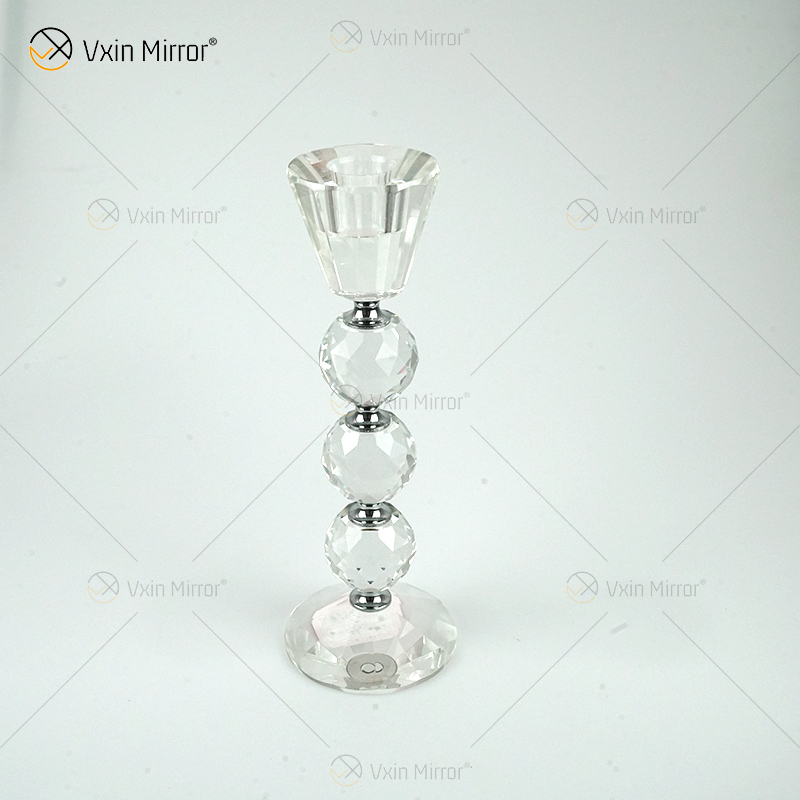 Vxin Mirror Popular VX-08 فضي أنيق شمعدان كريستال حامل شمعة