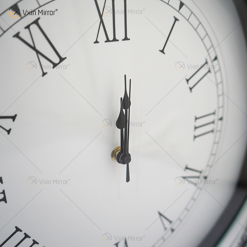 الحزمة التجريبية WXC-080 ساعة حائط ذات مرآة ثلاثية الأبعاد فضية مطحونة بالفضة الحديثة
