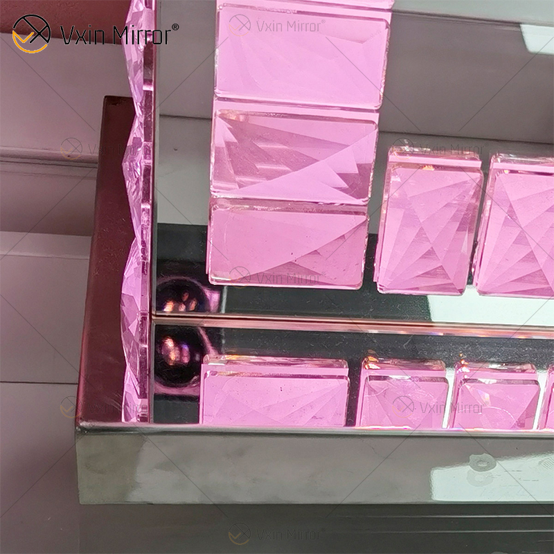 الغرور هوليوود LED مع بلوتوث WXDL-1208 كريستال الجدول أعلى مرآة ماكياج بيضاوية الديكور مع مجموعات غرفة نوم بإضاءة ليد
