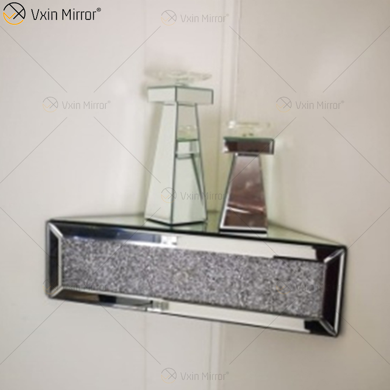 Vxin Factory Supply WXF-152 الفضة جدار ديكور الفضة المطحون الماس مرآة جدار الجرف