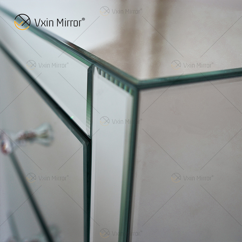 حار بيع أنيقة Vxin WXF-031-1 طاولة السرير مع 3 درج منضدة فضية معكوسة منضدة بجانب السرير