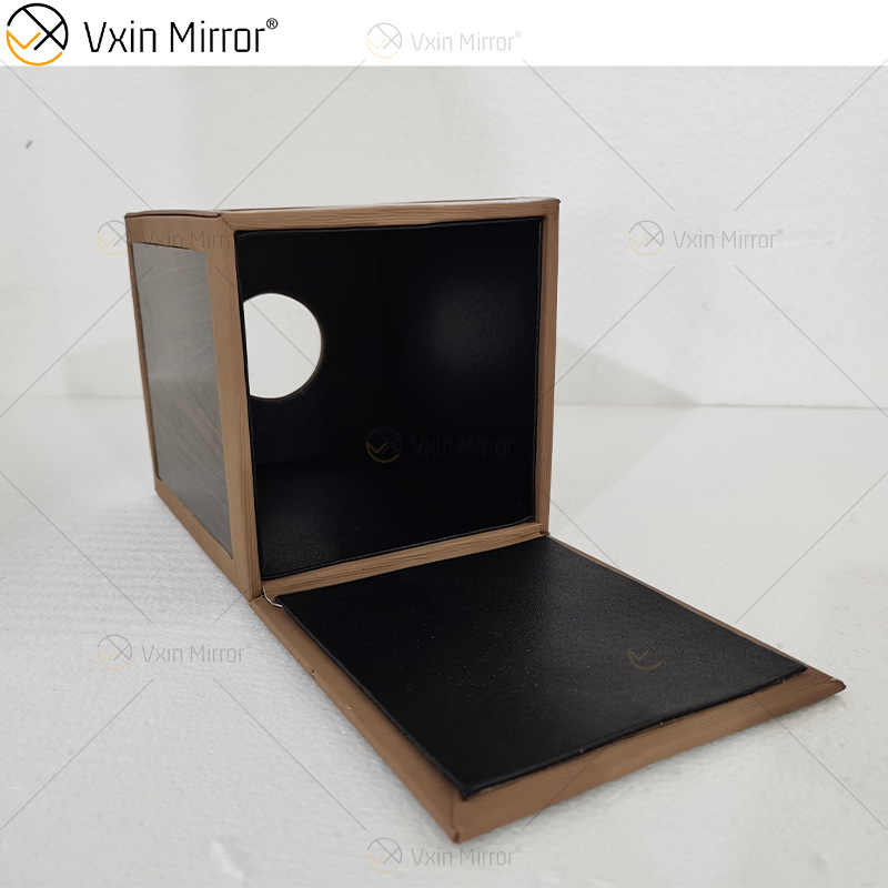 Vxin Mirror WXB-003 صندوق مناديل وجلد خشبي بني فاخر لديكور المنزل