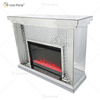 حار بيع WXWF-1097 Sparkle Electric LED Crystal Crushed with Crystal Insert Mirror Fireplace