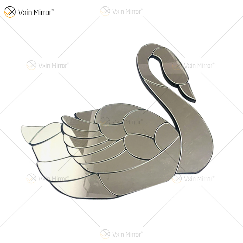 نوبل الزجاج WXM-1159 معكوسة مخصصة البجعة الحديثة اللوبي ديكور جدران المنزل عرض ساخن مرآة جدار ديكور فني للمنزل لمجموعة أريكة