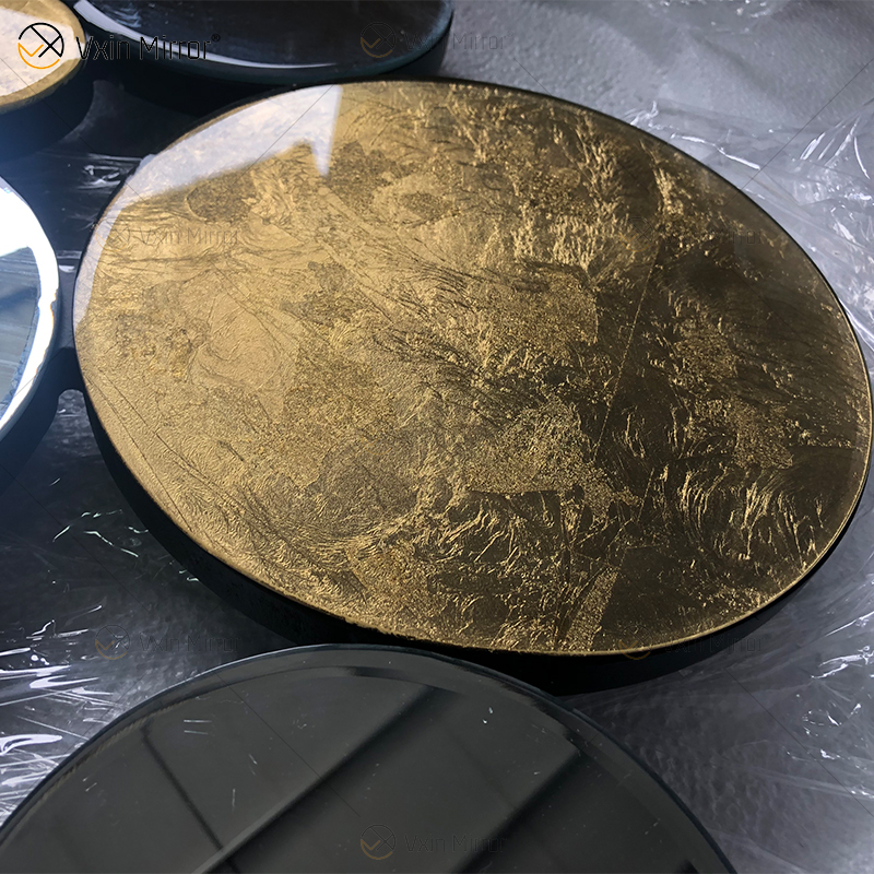 عرض ساخن WXM-1961 Golden Leaf 3D Luxury Wall Mirror مرآة حائط عتيقة