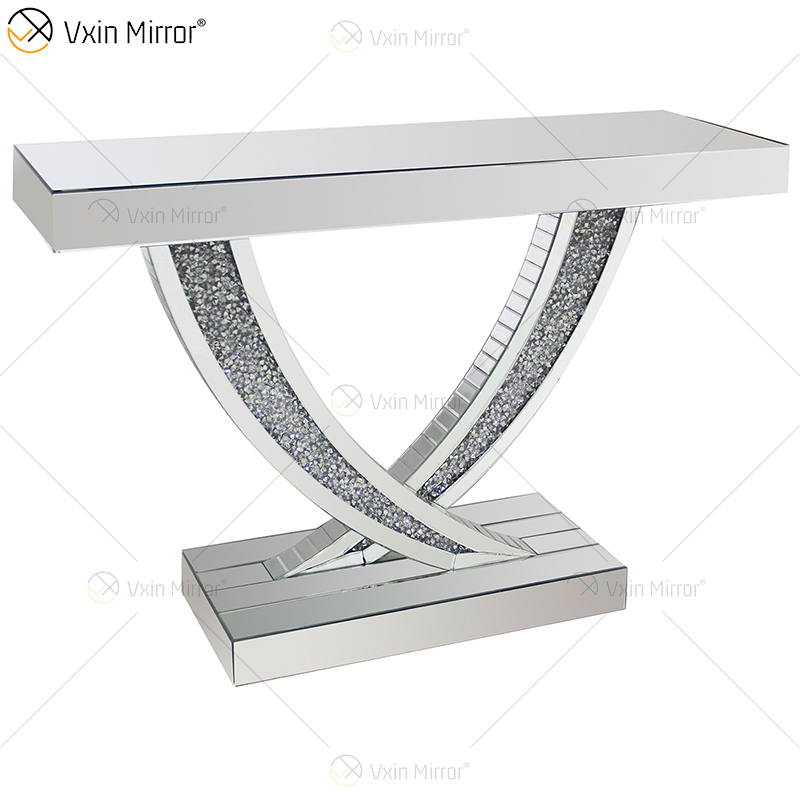 WXWF-513 سعر المصنع بالجملة آرت ديكو العتيقة مع طاولة زجاجية منحنية