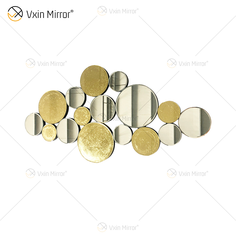 عرض ساخن WXM-1961 Golden Leaf 3D Luxury Wall Mirror مرآة حائط عتيقة