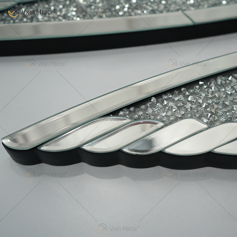 أجنحة الماس المرآة المكسرة بمرآة الكريستال الماسي جدار الفن Love Home Bling Sparkly WXM-1150