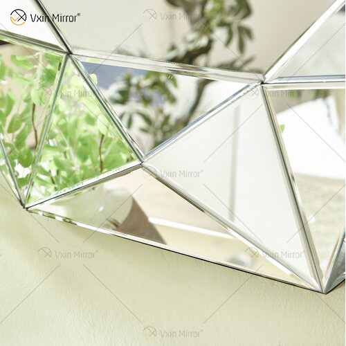 مرآة VXin WXM-1719 Moden زجاج فضي ثلاثي الأبعاد مرآة حائط ديكور ديكور المنزل لغرفة المعيشة وغرفة النوم