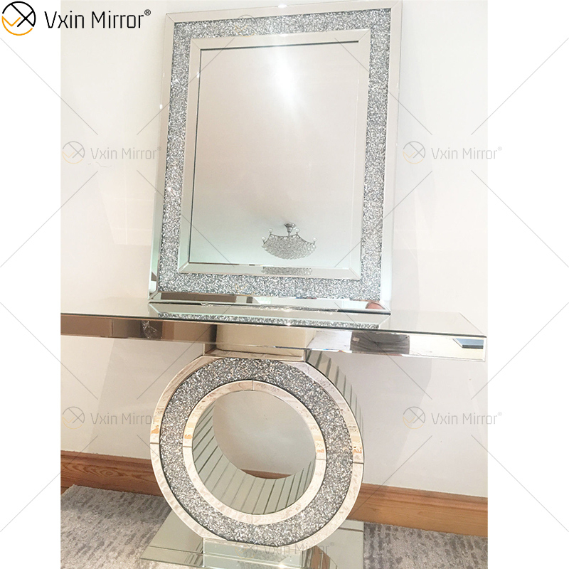 أثاث طاولة Vxin أثاث طاولة وحدة التحكم بمرآة فضية أنيقة فرنسية حديثة