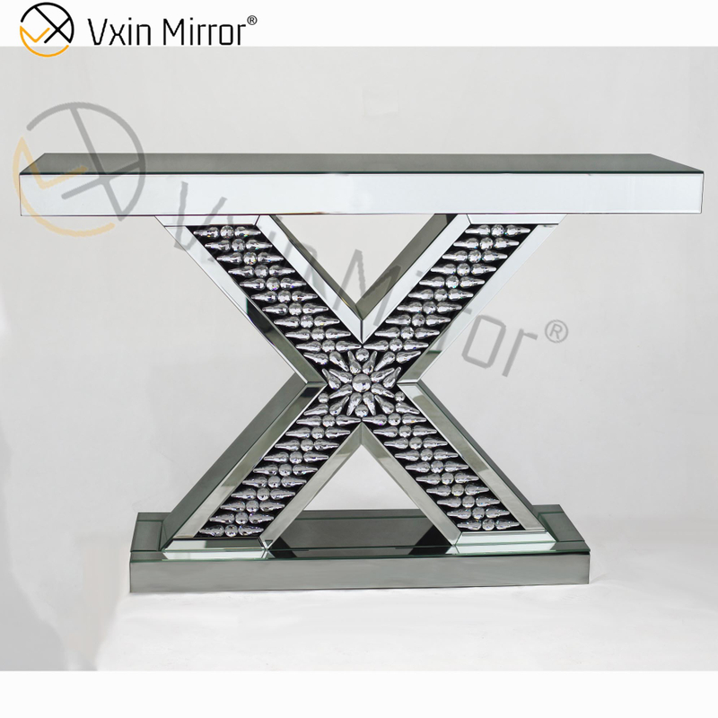 فريد نمط Vxin الفضة الحديثة مرآة الأثاث الكريستال الفرنسية الطراز طاولة وحدة التحكم مع مرآة