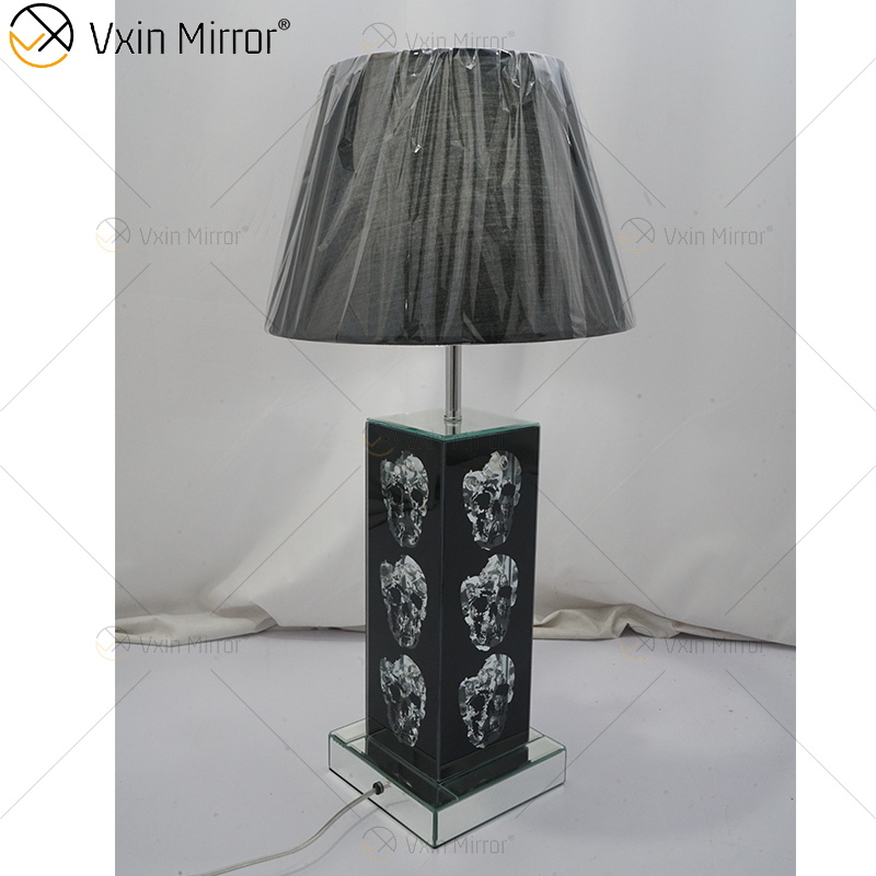 Vxin Supply Gothic Style WXTL-79 فضي أسود الجمجمة مصباح مرآة طاولة مع عاكس الضوء للفندق