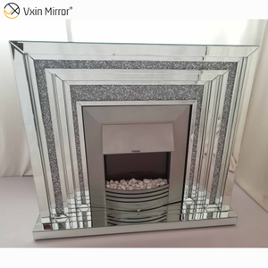 ديكور المنزل الحديث غرفة المعيشة مرآة الموقد البريق الماس سحق الأثاث معكوسة موقد كهربائي WXWF-044