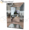 Design Wall Decoration WXM-1529 مرآة حائط فنية فضية مستطيلة للتعليق على الحائط