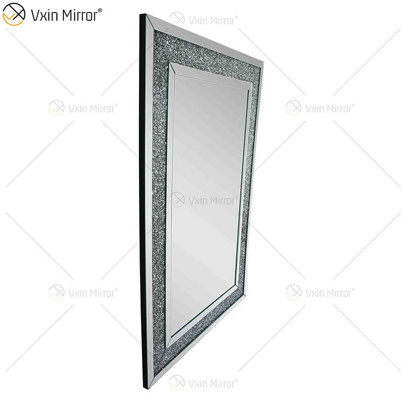 الجملة WXM-1759 الذهب مصنع توريد تصميم تزيين 3 ألوان سحق الماس الأثاث والمرايا ديكور غرفة المعيشة مرآة الحائط