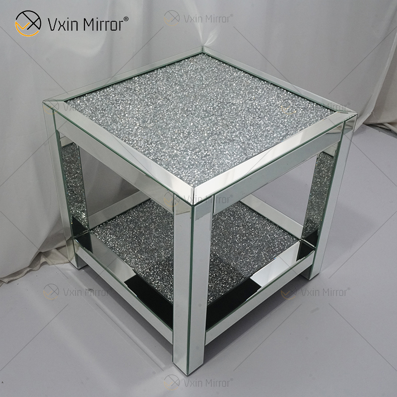 أثاث عاكس Vxin WXF-117-4 طاولة جانبية أنيقة حديثة من الماس المكسر