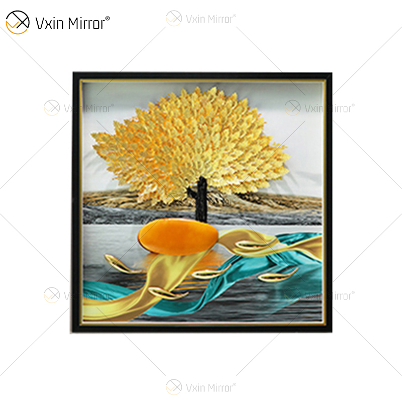 أحدث Vxin WXPA-024 3D مجردة المعادن جدار ديكور فني ديكور المنزل غرفة المعيشة الفاخرة مؤطرة للمنزل مجموعة للبيع