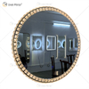 WXDL-115 LED 3 لون فاتح بإطار فضي كريستالي مقاوم للماء مزود طاقة 4 مم مرآة حماية بيئية خالية من النحاس