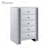 أوروبا الحديثة WXF-719 خمسة أدراج عربة أطفال فضية مكسورة إطار ماسي bedsideTable معكوسة طاولة بجانب السرير