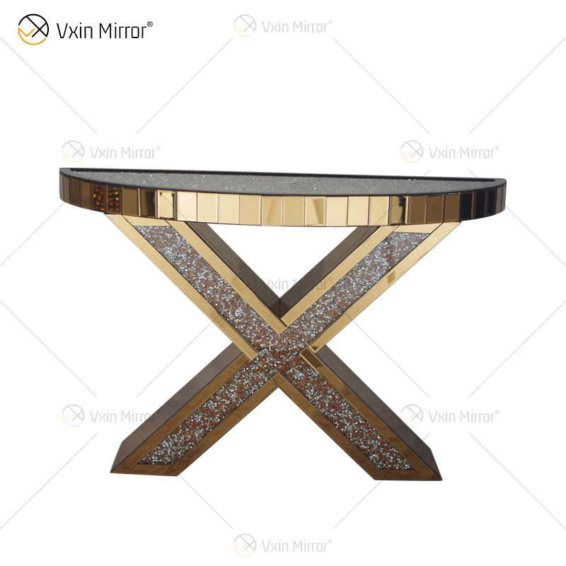 مصنع توريد Vxin ديكور المنزل الحديث الفاخرة سحق الماس طاولة وحدة التحكم مع مرآة