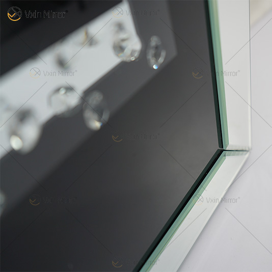 VXin WXMA-23 ديكور المنزل زجاج الإطار معكوسة الحب جدار الفن الكريستال الخزف اللوحة مرآة جدار الفن