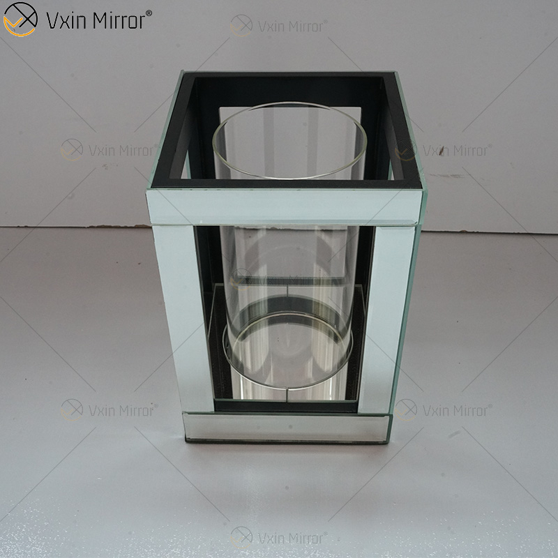 اسم قابل للتخصيص حديث أنيق WXCH-064 حامل شموع من الكريستال الفضي Mirrorr لحفل الزفاف المنزلي