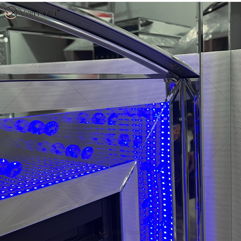 تصميم جديد WXMF096-2 LED فضي زجاج كريستال غرفة المعيشة مدفأة مع إدراج داخلي