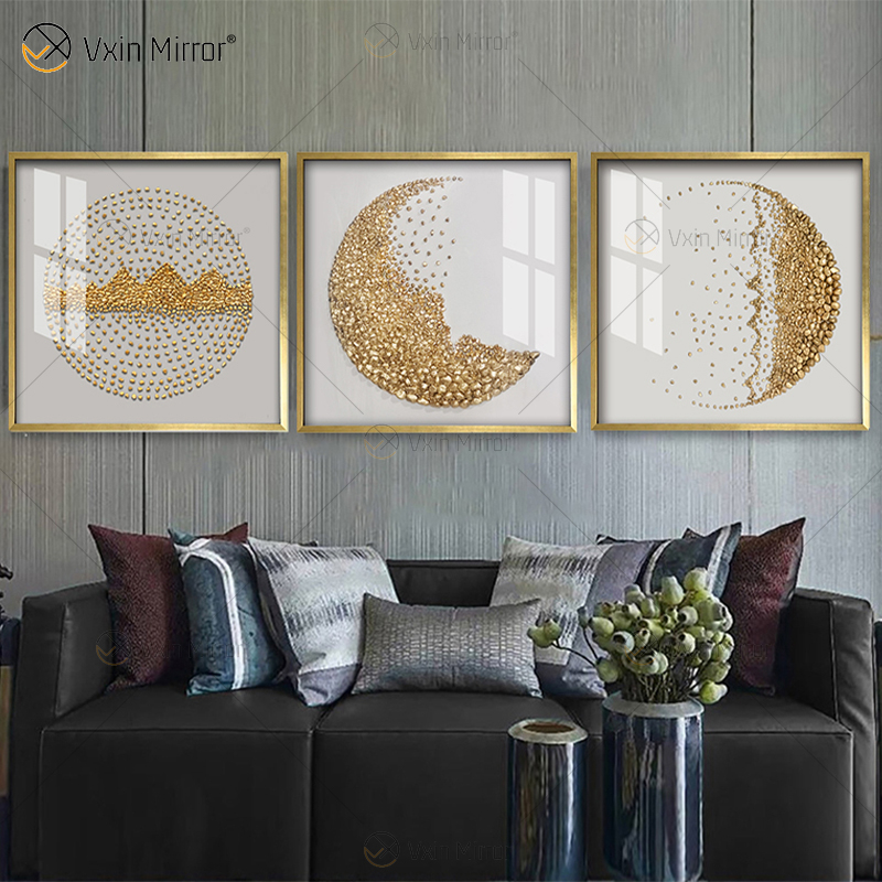 تصميم خاص Vxin WXPA-016 معدن جدار ديكور فني ديكور المنزل غرفة المعيشة الفاخرة مؤطرة قماش طباعة للمنزل مجموعة للبيع