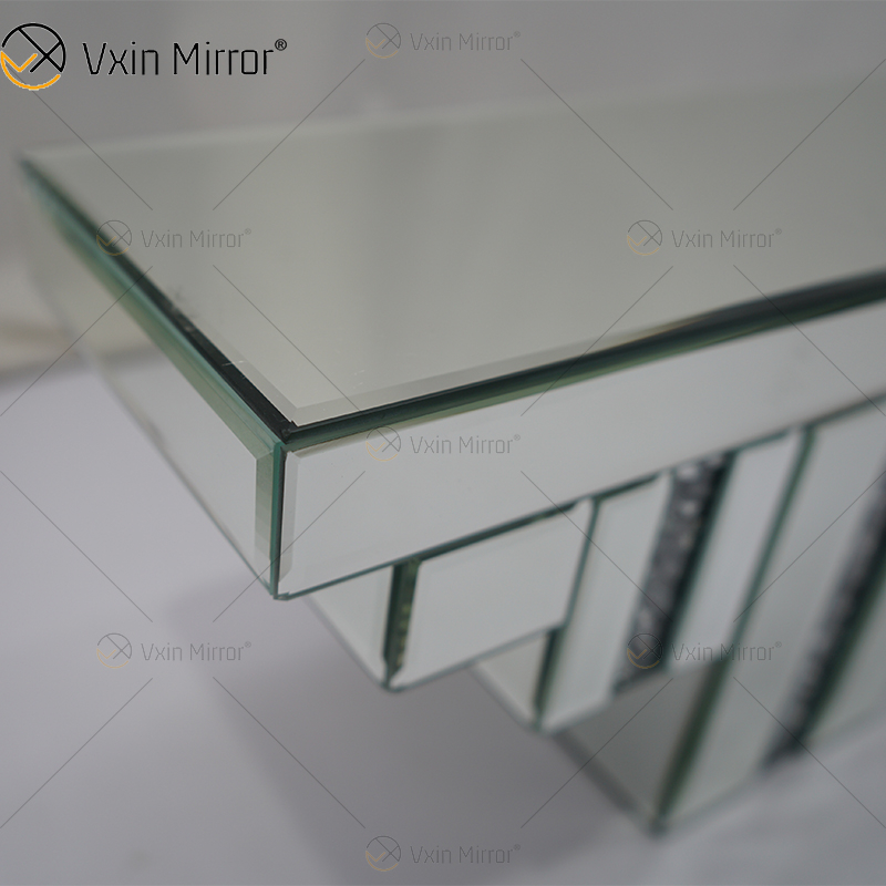 Vxin Factory Supply WXS-007-2 Silver Wall ديكور زجاج فضي ورف زجاج مرآة كريستال للجدار