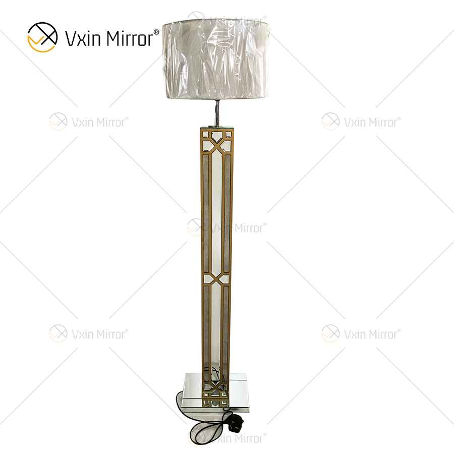 Night Stand WXFL-031 غرفة المعيشة الفاخرة الفضة LED العتيقة مصباح أرضي معكوسة مصباح مرآة