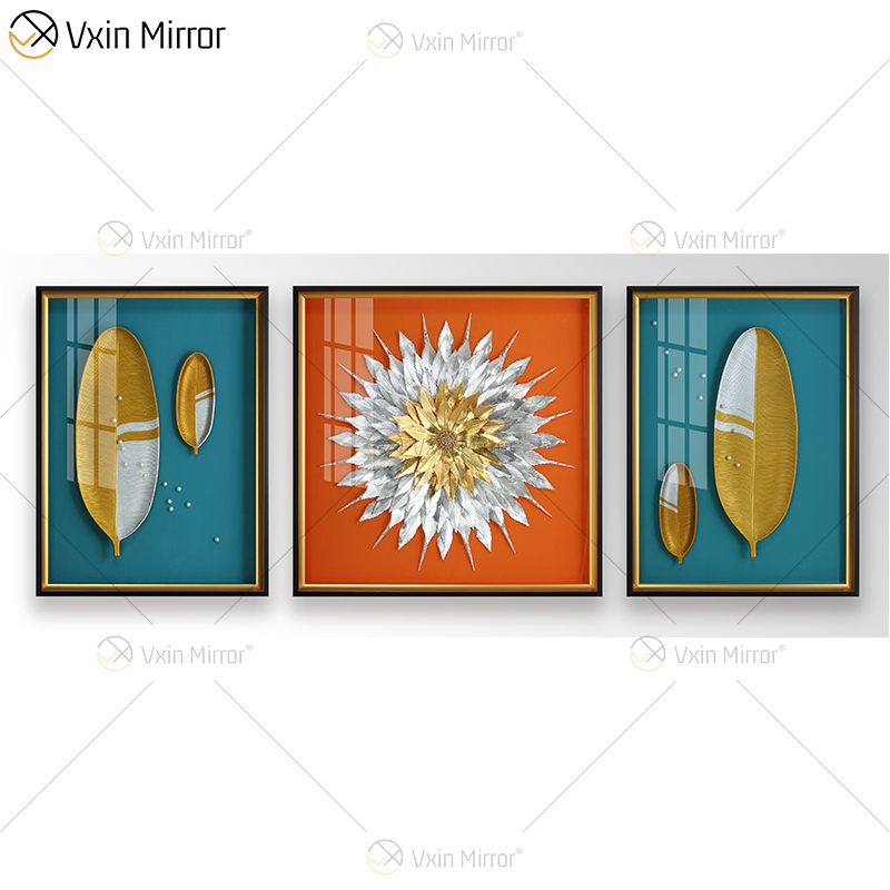أحدث Vxin WXPP-39 ثلاثية الأبعاد مجردة جدار الفن معدن جدار ديكور فني ديكور المنزل غرفة المعيشة الفاخرة مؤطرة للمنزل مجموعة للبيع