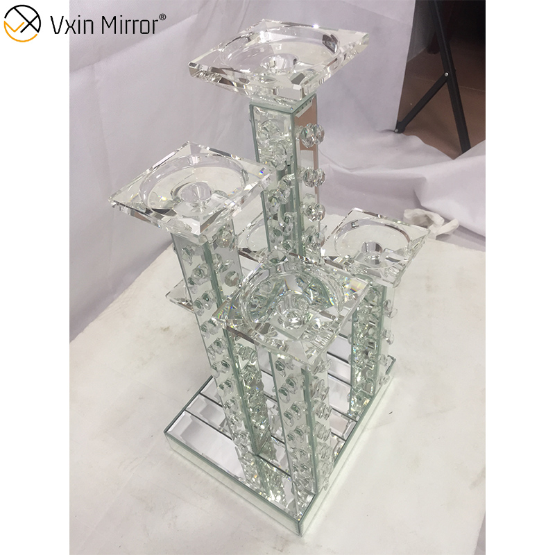 المهنية مصنع Vxin WXCH-22 الاكريليك الماس الزجاج شمعة حامل 6 كأس شمعة