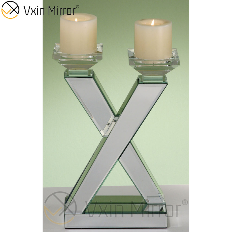 حار بيع Vxin مرآة WXCH-63 كريستال X شكل حامل شمعة معكوسة