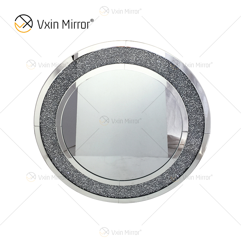 طاولة كونسول خشبية ومرآة من الكريستال الفضي الحديث متعدد الألوان