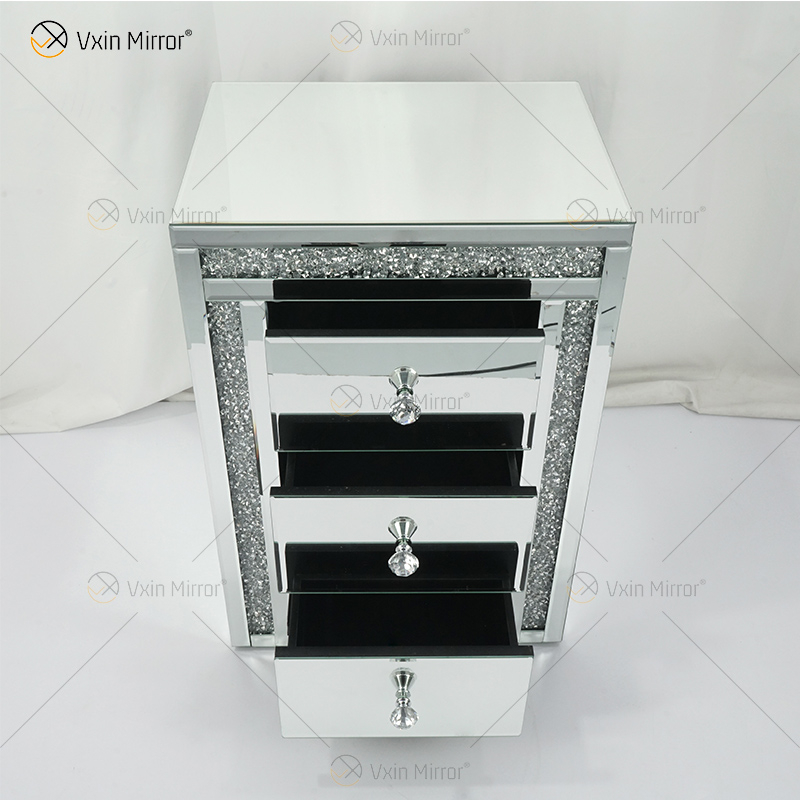 Vxin WXWF-716 منضدة منزلية أكريليك حديثة 3 أدراج معكوسة بجانب السرير