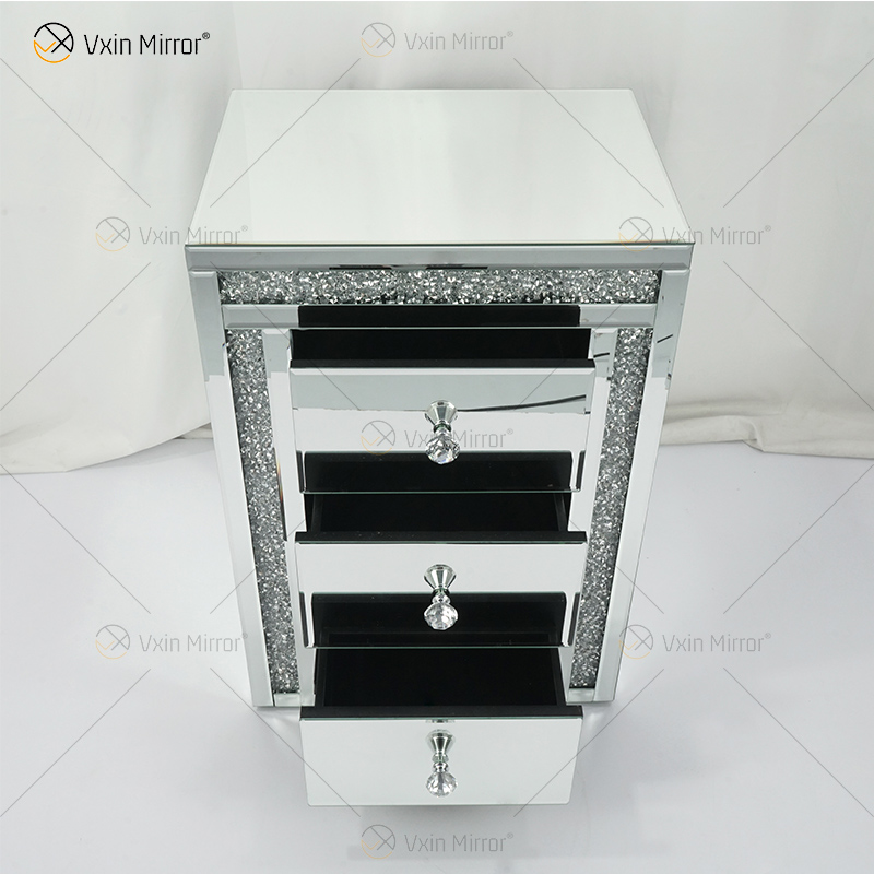 Vxin WXWF-716 منضدة منزلية أكريليك حديثة 3 أدراج معكوسة بجانب السرير