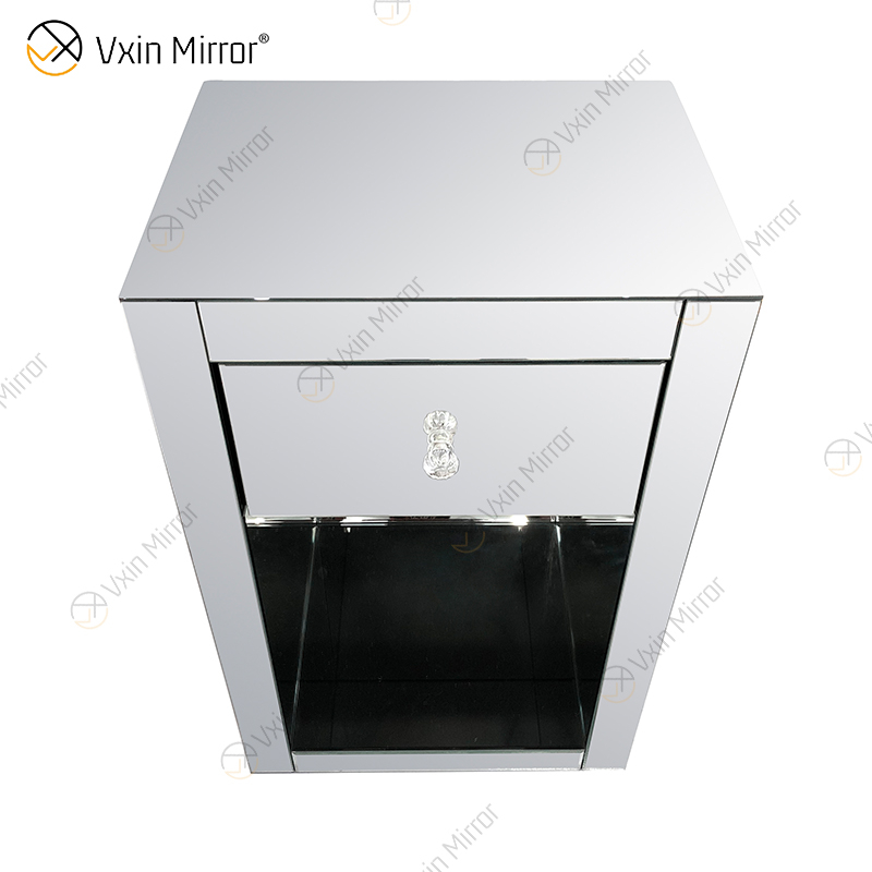 Vxin Mirror Hot البيع WXR-008 الفضة ديكور المنزل Mirored دولاب خزانة مع أدراج مع النفس