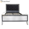 Vxin Mirror Furniture WXWF-1081 إطار أسود زجاجي فضي عاكس سرير كينج بمرآة سرير