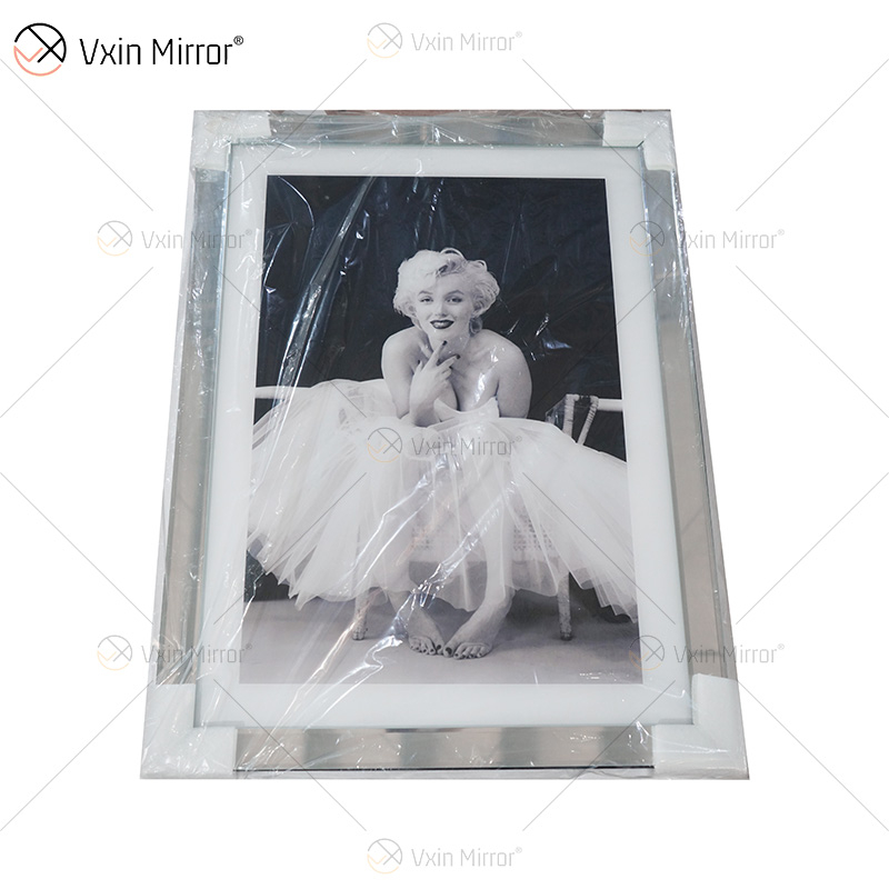 VXin WXPP-19 ديكور المنزل إطار زجاجي معكوسة آلهة صورة جدار الفن الكريستال الخزف اللوحة مرآة جدار الفن