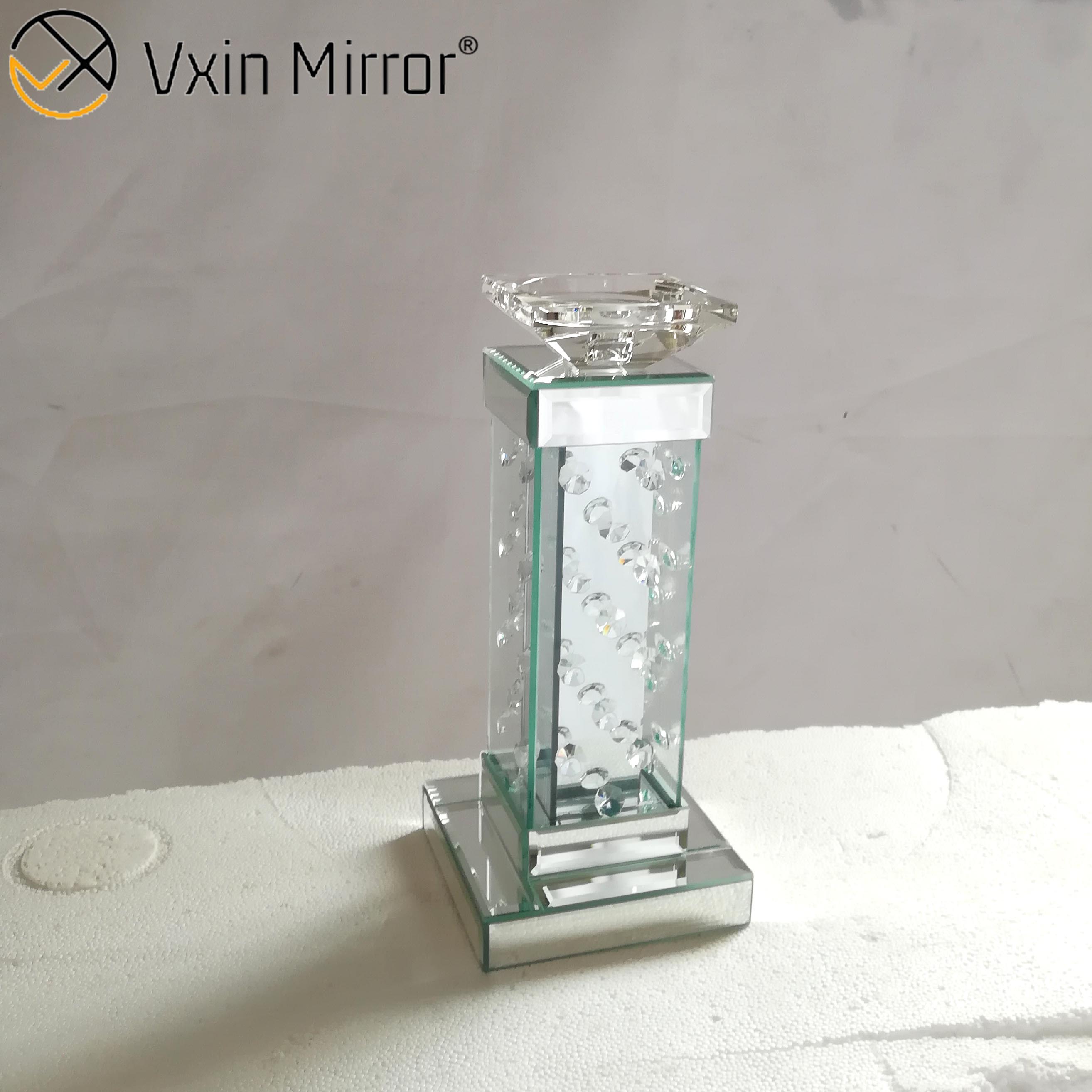 Vxin Mirror WXCH-05 حامل شموع كريستال بمرآة