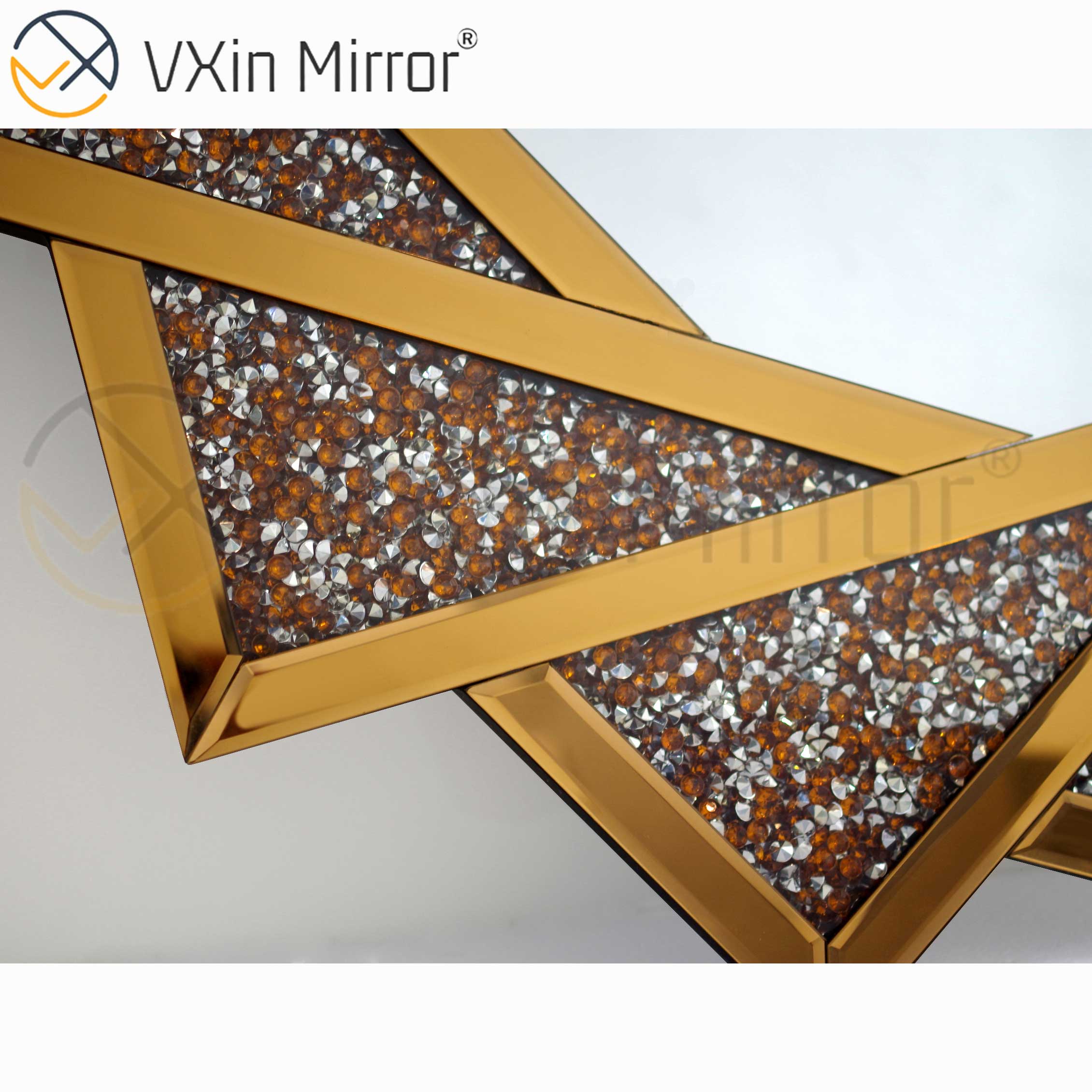 حار بيع VXin WXM-1779 الحديثة كريستال الفضة سحق الماس الجدار شنقا المرآة