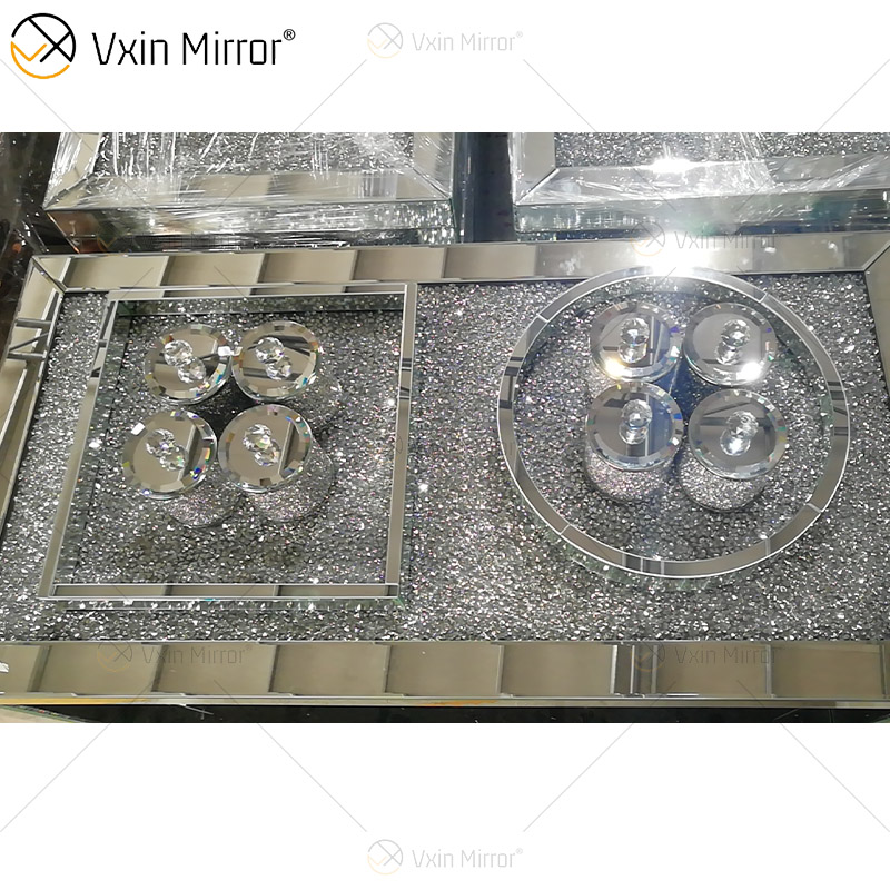 عبوة عالية الجودة VX-01 فضية للديكور المنزلي برطمانات زجاجية عاكسة من الأكريليك وزجاجات بغطاء
