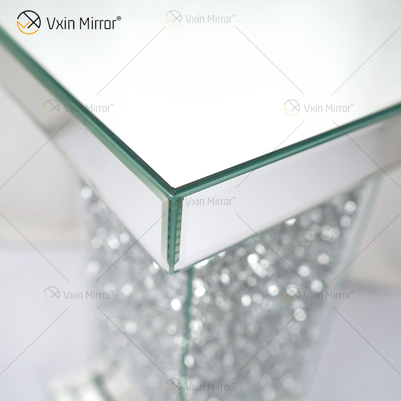 حار بيع WXF-979 مرآة جانبية طاولات لغرفة المعيشة الحديثة مستطيل مكسر الماس الجانب الجدول