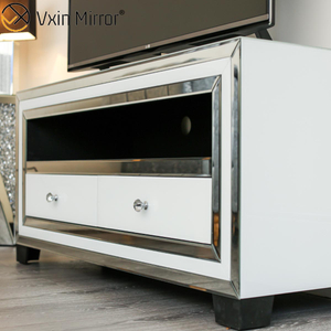Vxin Mirror WXWF-790 الأثاث الحديث الأبيض الفضي الزجاج تلفزيون تقف
