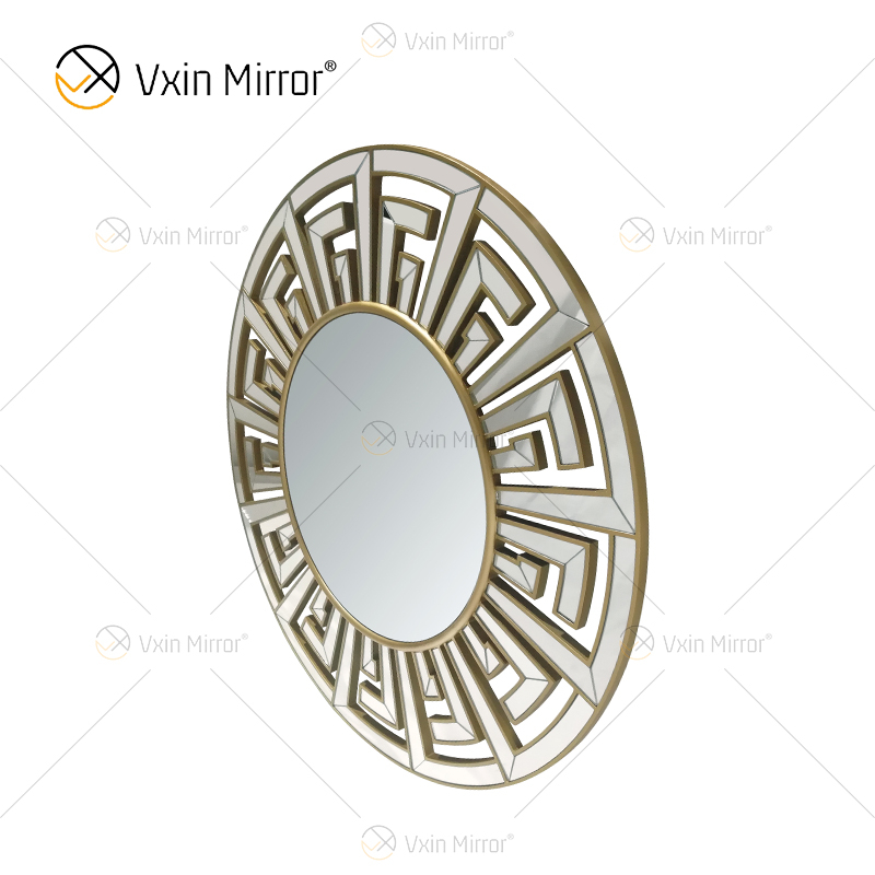 Fashion Decoration WXM-1525 Wall Decoration Silver Glass الفاخرة جولة الجدار مرآة فريدة من نوعها