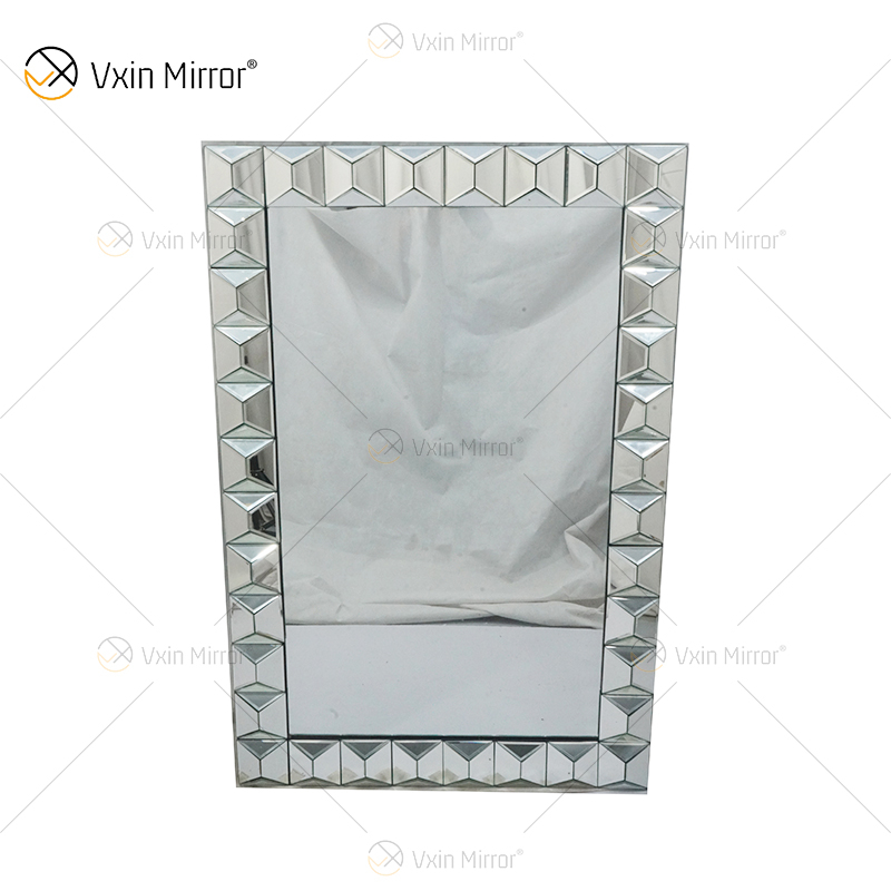 مرآة حائط زجاجية متعددة الأوجه مستطيلة WXM-1010