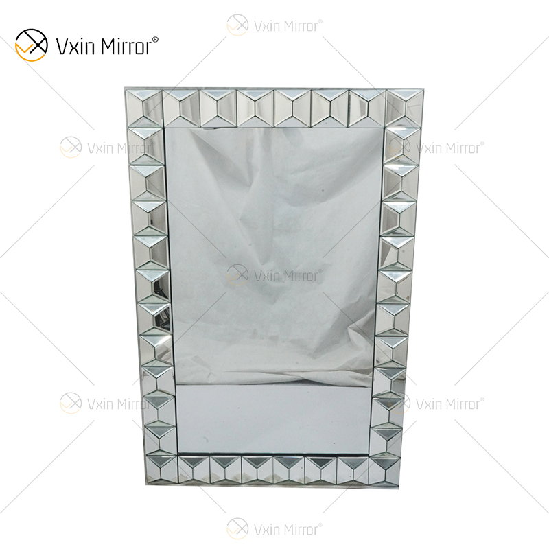 مرآة حائط زجاجية متعددة الأوجه مستطيلة WXM-1010