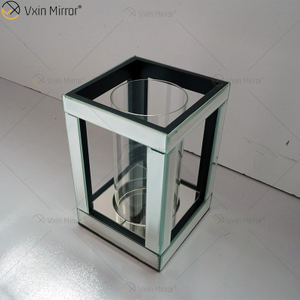 اسم قابل للتخصيص حديث أنيق WXCH-064 حامل شموع من الكريستال الفضي Mirrorr لحفل الزفاف المنزلي
